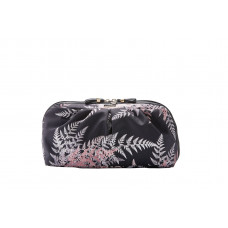 FARNIA - COSMETIC BAG BLACK w/Ferns